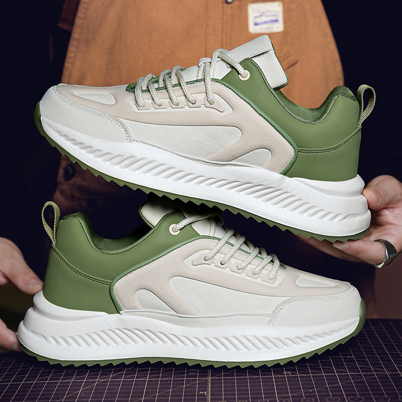 Plate-forme homme léger Soft Sole Sports en cuir Casual Sneakers