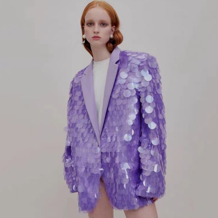 Manteau de mode à paillettes détaché Top High Dinner Party