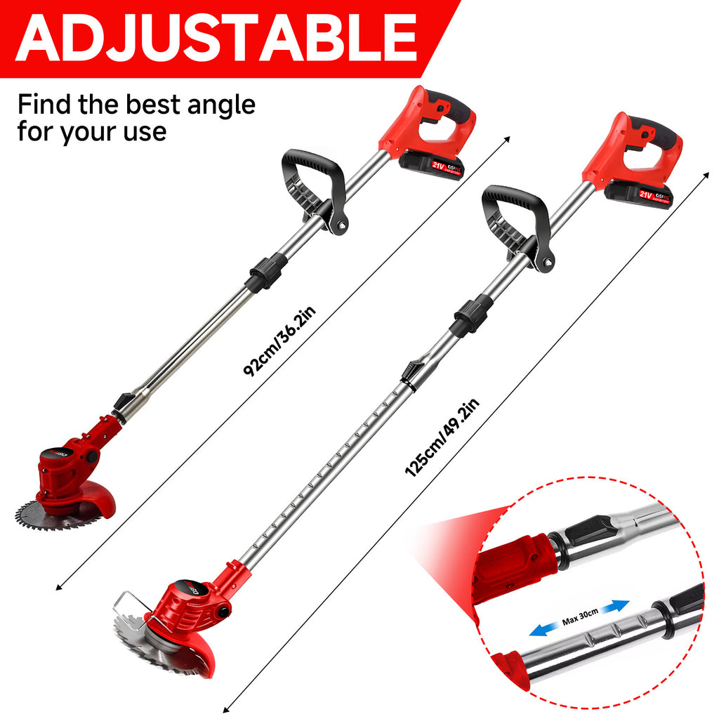 21V sans fil Strimmer Grass Trimmer Tree Cutter Garden Edder Electric 2batteries