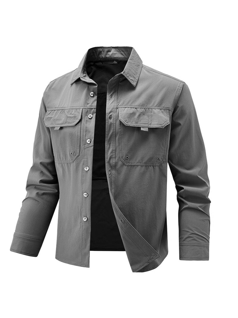 Chemise à manches longues stretch rapide pour hommes