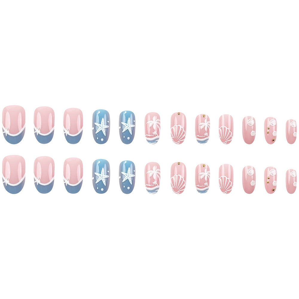 24 pièces de ongles artificiels ovales courts