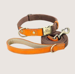 Cowhide chien collier anti lettering chien perdu