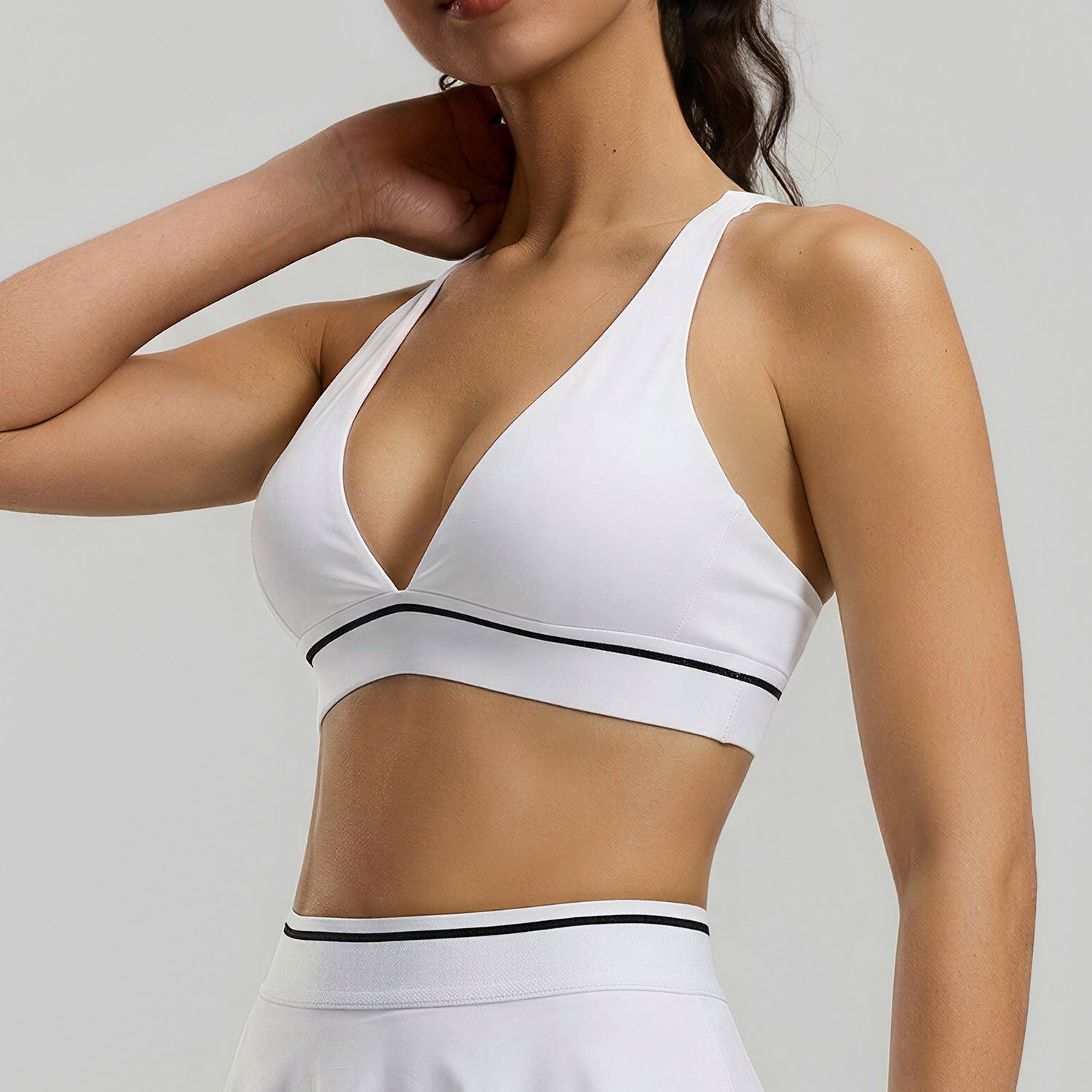 Bande de couleur européenne et américaine Sexy Tight Yoga Outfit pour les femmes