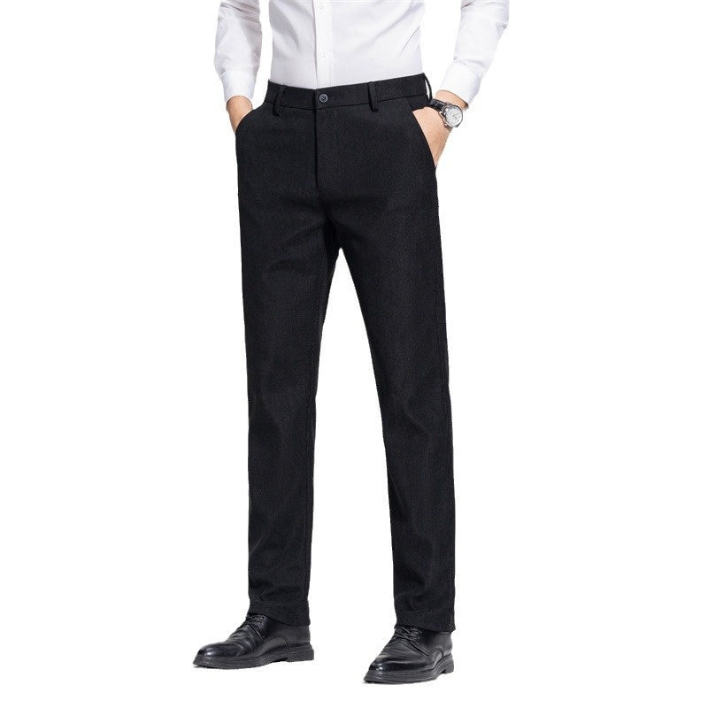 Pantalons pour hommes Corduroy pour l'automne d'hiver Style d'affaires droit pour hommes d'âge moyen