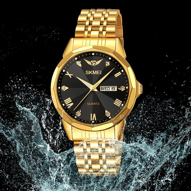 Business Bande en acier massif Calendrier Casual Waterproof Watch