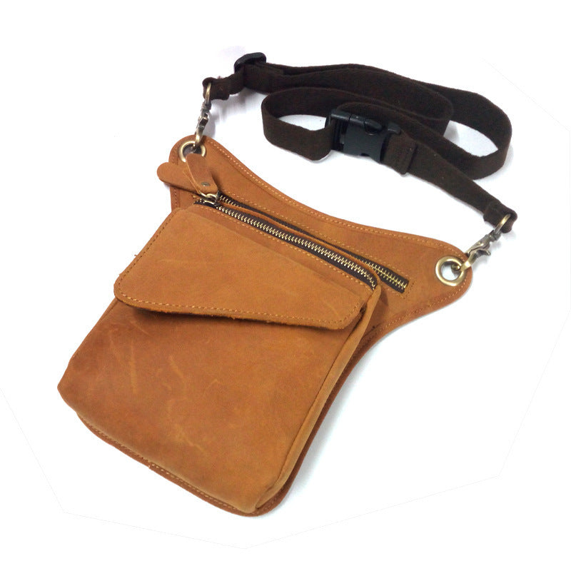 Véritable sac de taille en cuir pour hommes extérieur