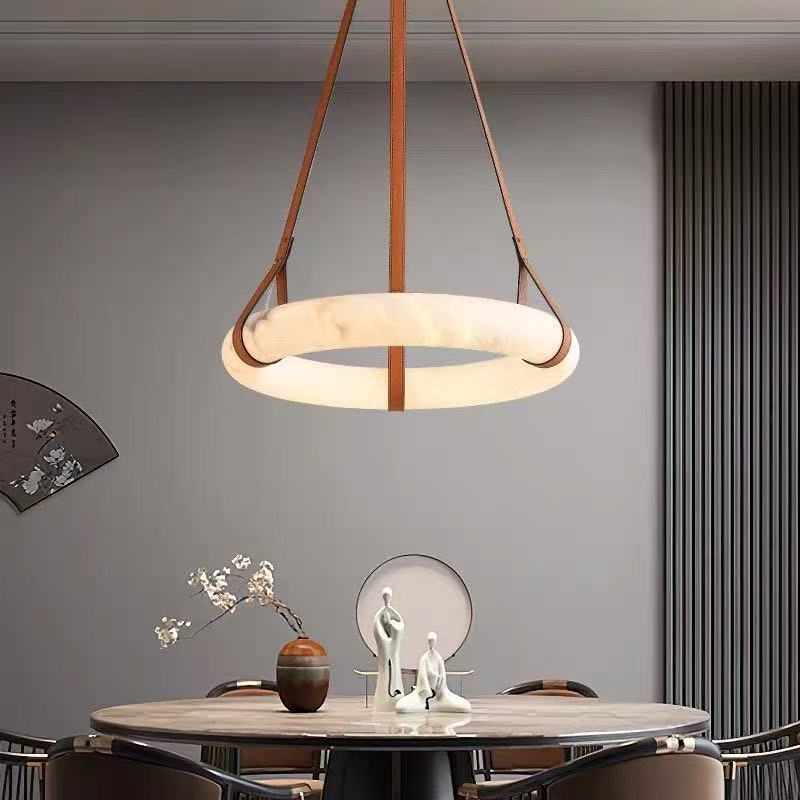 Moderne Minimalist Style de marbre de style pendentif rond pour le salon