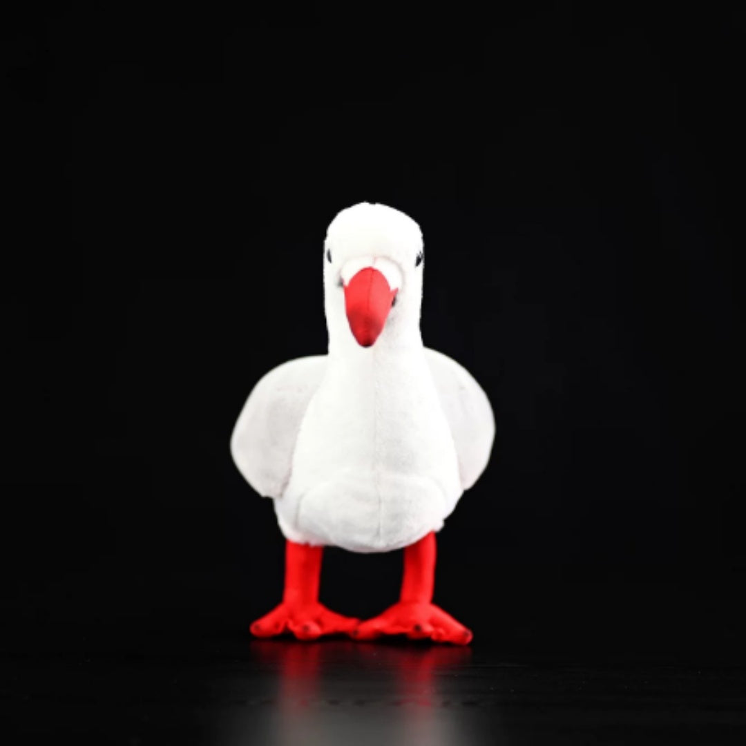 Cadeau de simulation de poupée en peluche de goéland rouge
