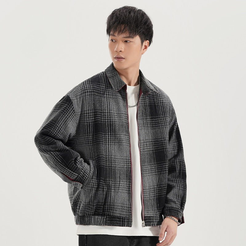 Veste réversible Plaid sur le côté inverse approprié pour les vêtements d'extérieur