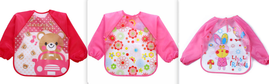 Gown enfant manches longues enfants imperméable repas Baby Tablier Peinture Vêtements Bib Protectiv