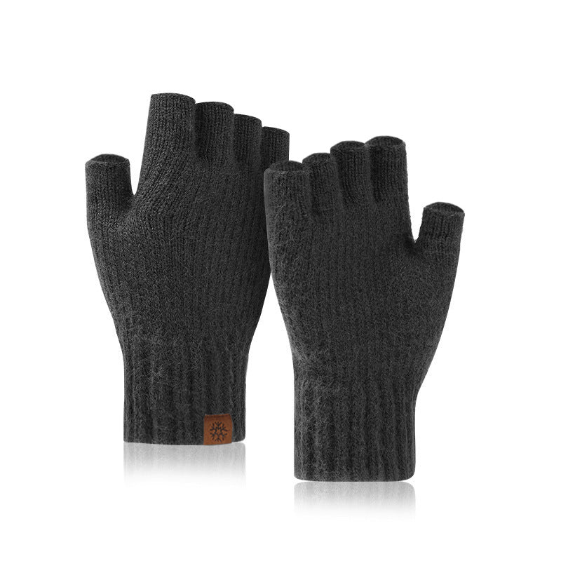 Gants à demi-doigts à mailles thermiques pour hommes