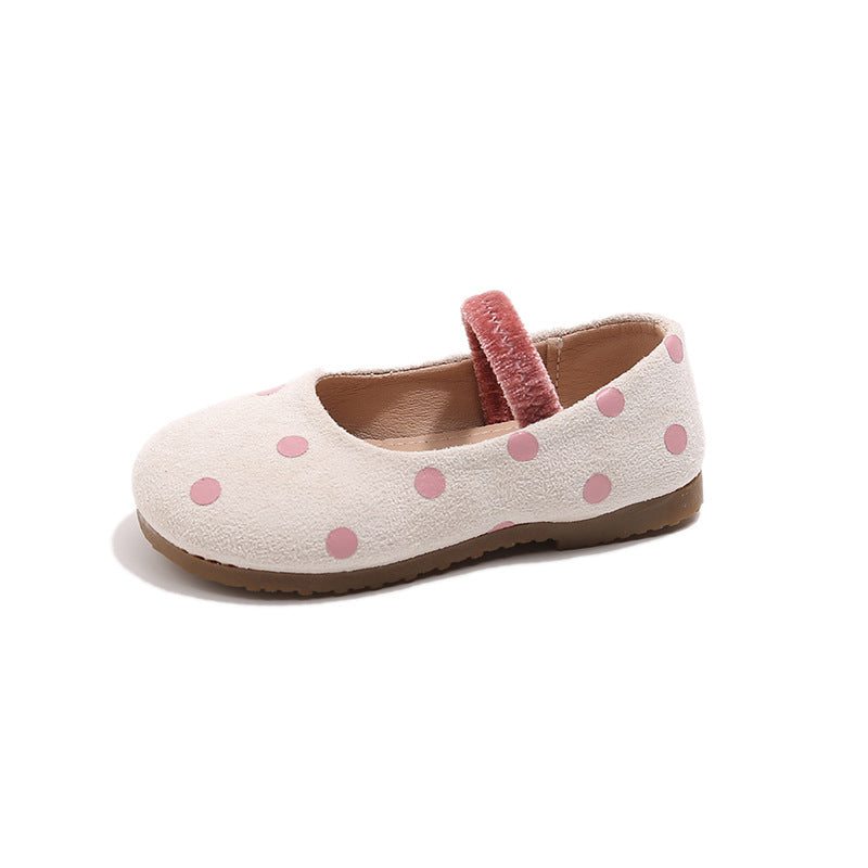 Rond Toe Petit Court Chaussures Chaussures Filles Soft Bottom Femme Trésor Dopamine Polka Dot