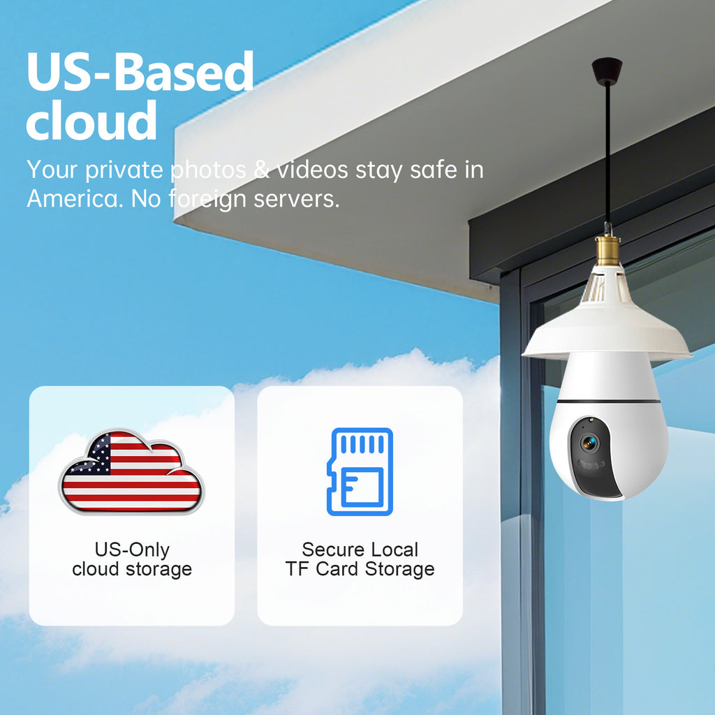 Détection AI 360 Degree HD CCTV Vidéo Ampoule E27 IP sans fil Mini sécurité Wifi caché