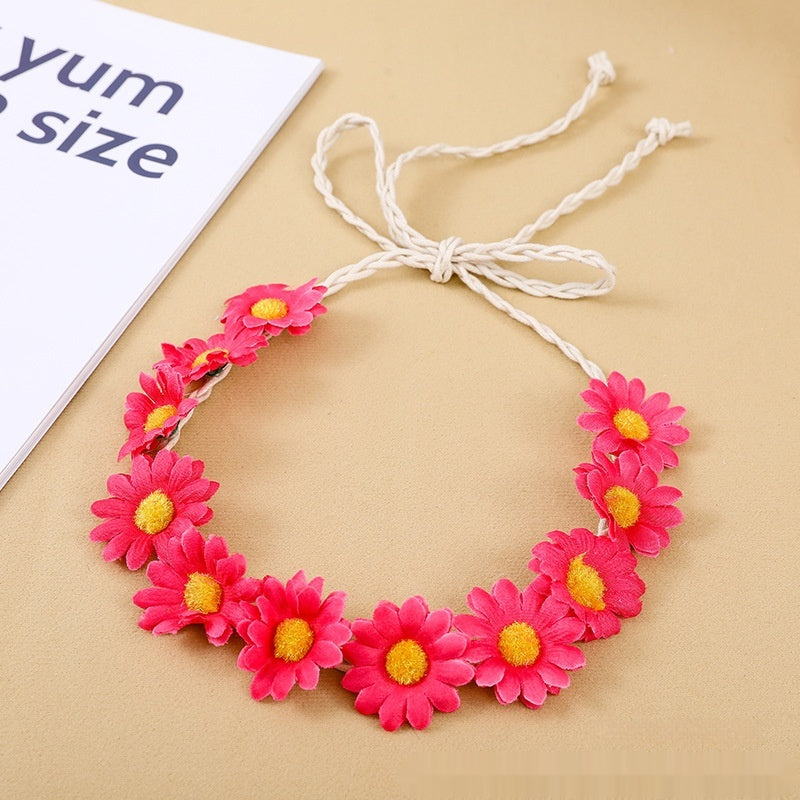 11 Simulation petite fleur de soleil Bohême vacances bord de mer Braid bande de cheveux pour les femmes