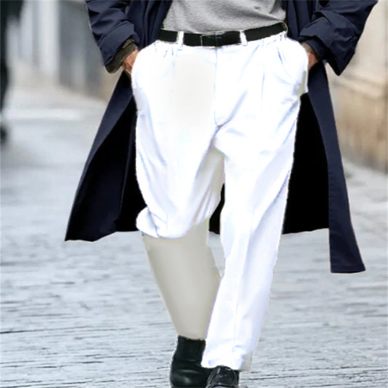 Hommes Affaires Formel Solid-Color New-Style Outdoor Street-Style Straight-Leg Pantalons de costume