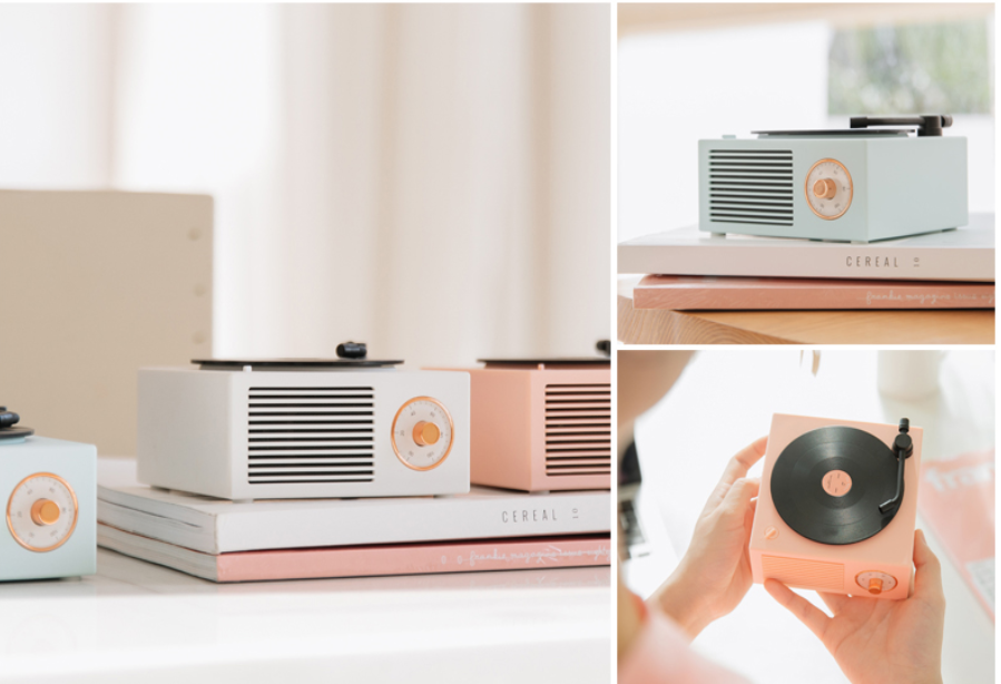 Rétro haut-parleur Bluetooth sans fil vinyle