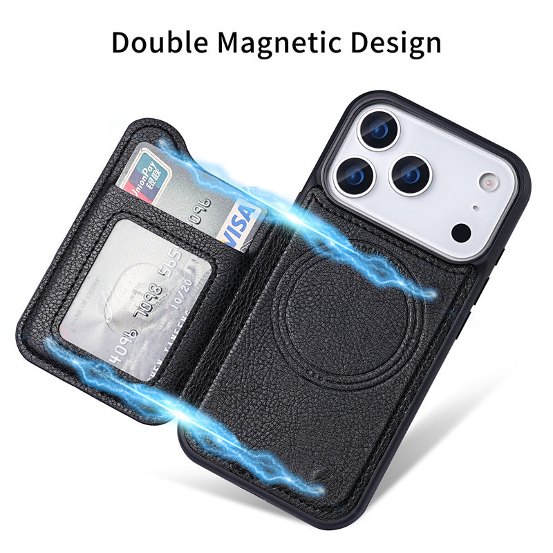Cas de téléphone en cuir magnétique maison créative