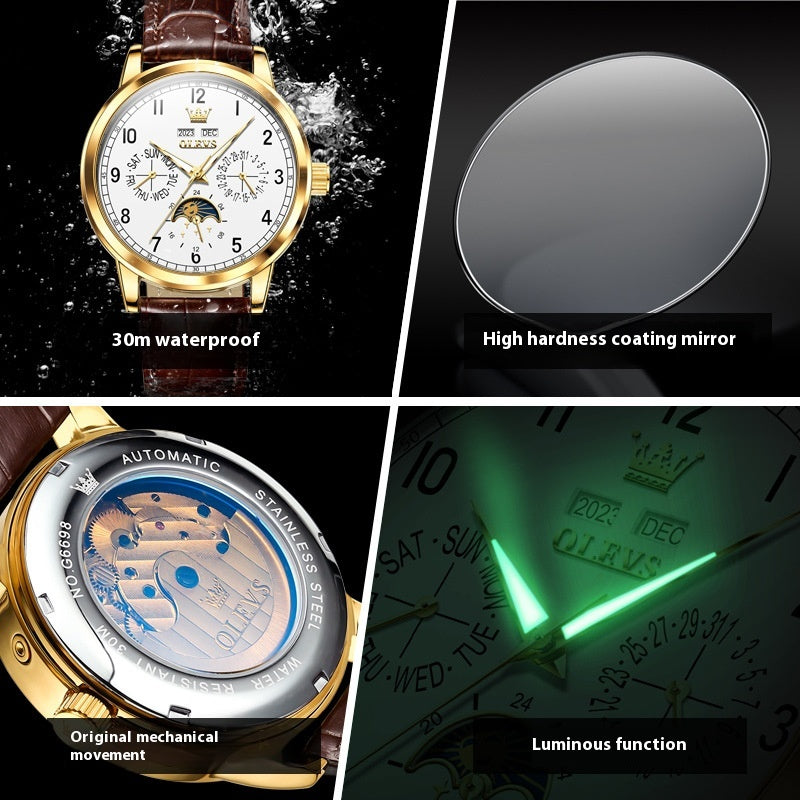 Multi-fonctionnel Montres Mécaniques Lumineuses Homme