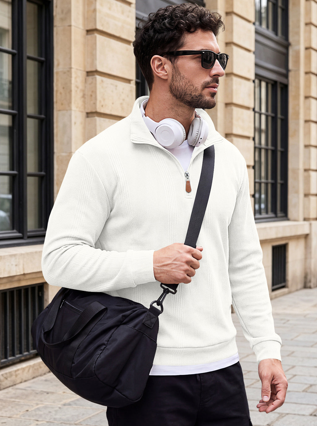 Texture à bande verticale de printemps et d'automne pour hommes transfrontaliers