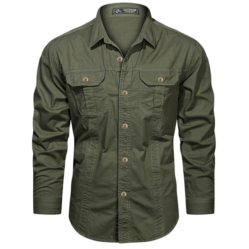 Chemise à manches longues en coton pur sans marque