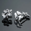 Rose d'herbe Or et Argent Motif Boutons de manchette