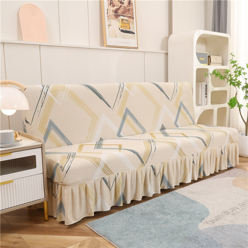 Slipcover stretch pour un lit sans bras encaissant simple simple housse de canapé pliable avec jupe