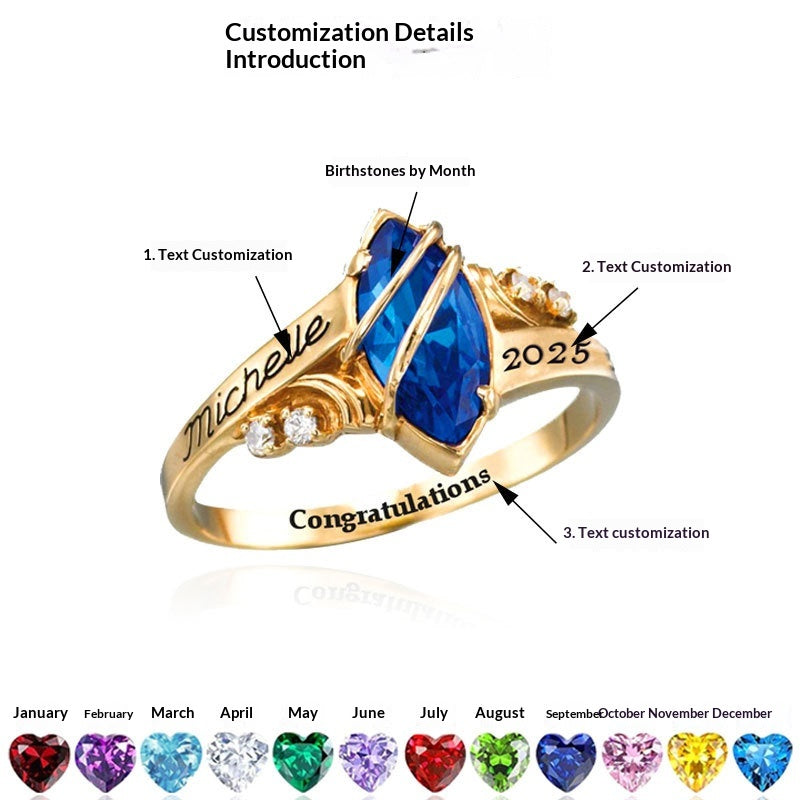 Bague en argent sterling personnalisée