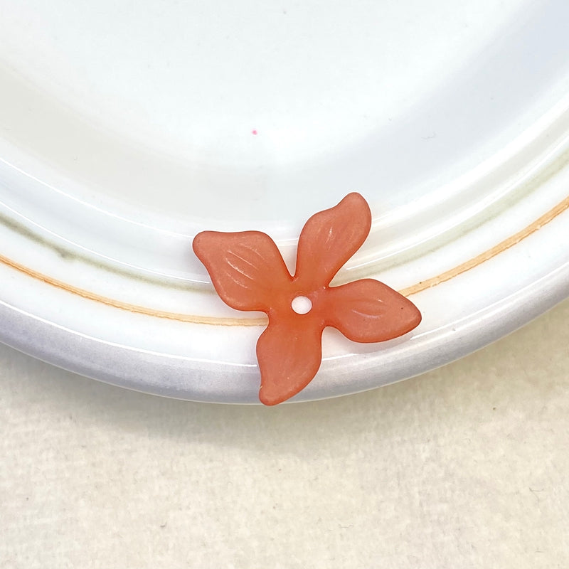 Perles de fleurs acryliques 4-Petal givrées