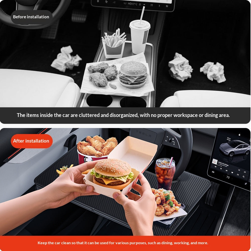 Boîte de rangement de table de salle à manger de voiture à volant multifonctionnel Organisateur