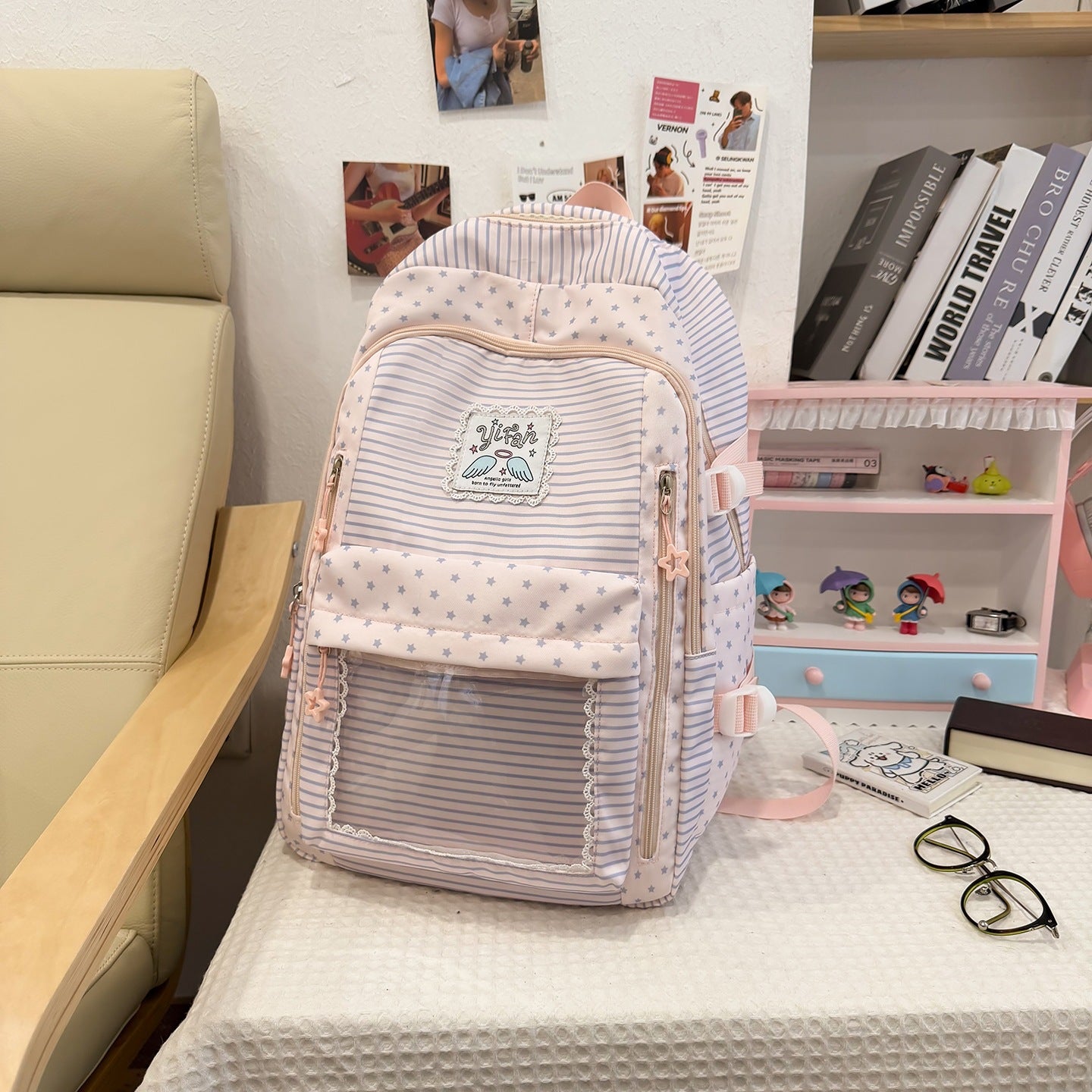 Sac à dos élégant pour filles douces parfait pour l'école moyenne et secondaire