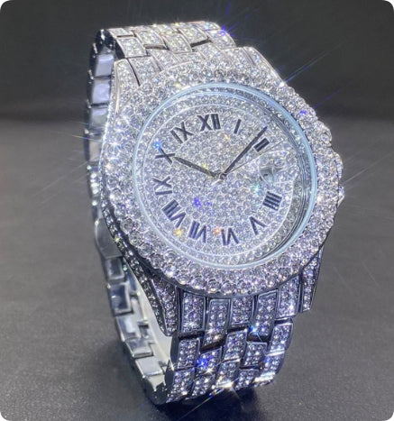 Full Diamond High End Calendrier Montres Quartz Hommes Montres Messieurs