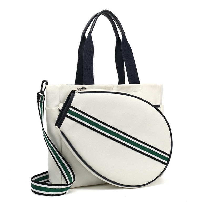 Toile rayée Mode Femmes Sports Plage Portable Crossbody Sac de tennis