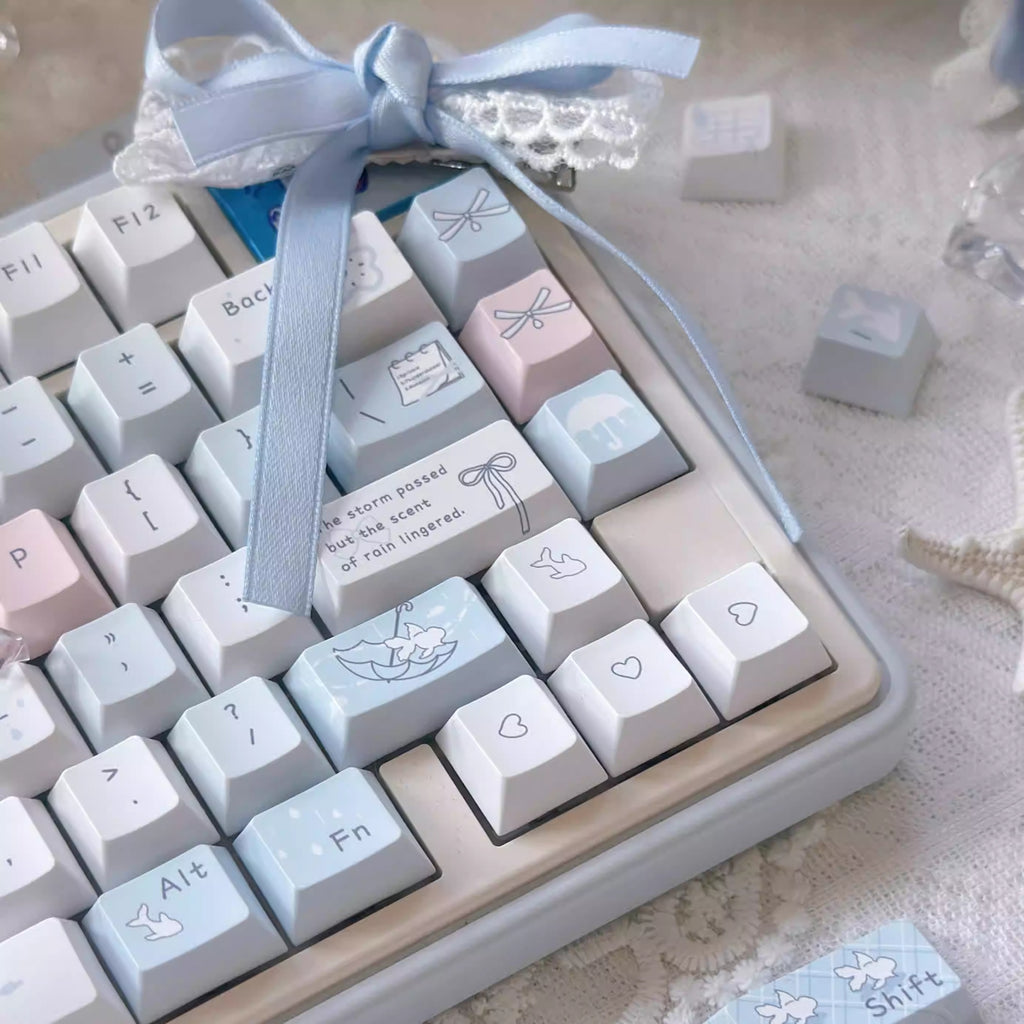 Blue Rain Sublimation à cinq côtés Capuchons mignons appropriés pour les claviers mécaniques