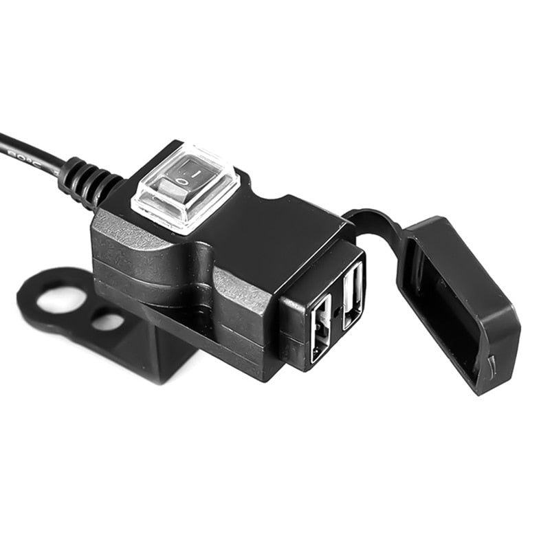 Double port USB 12V guidon de moto étanche chargeur 5V 1A / 2.1A prise d'alimentation