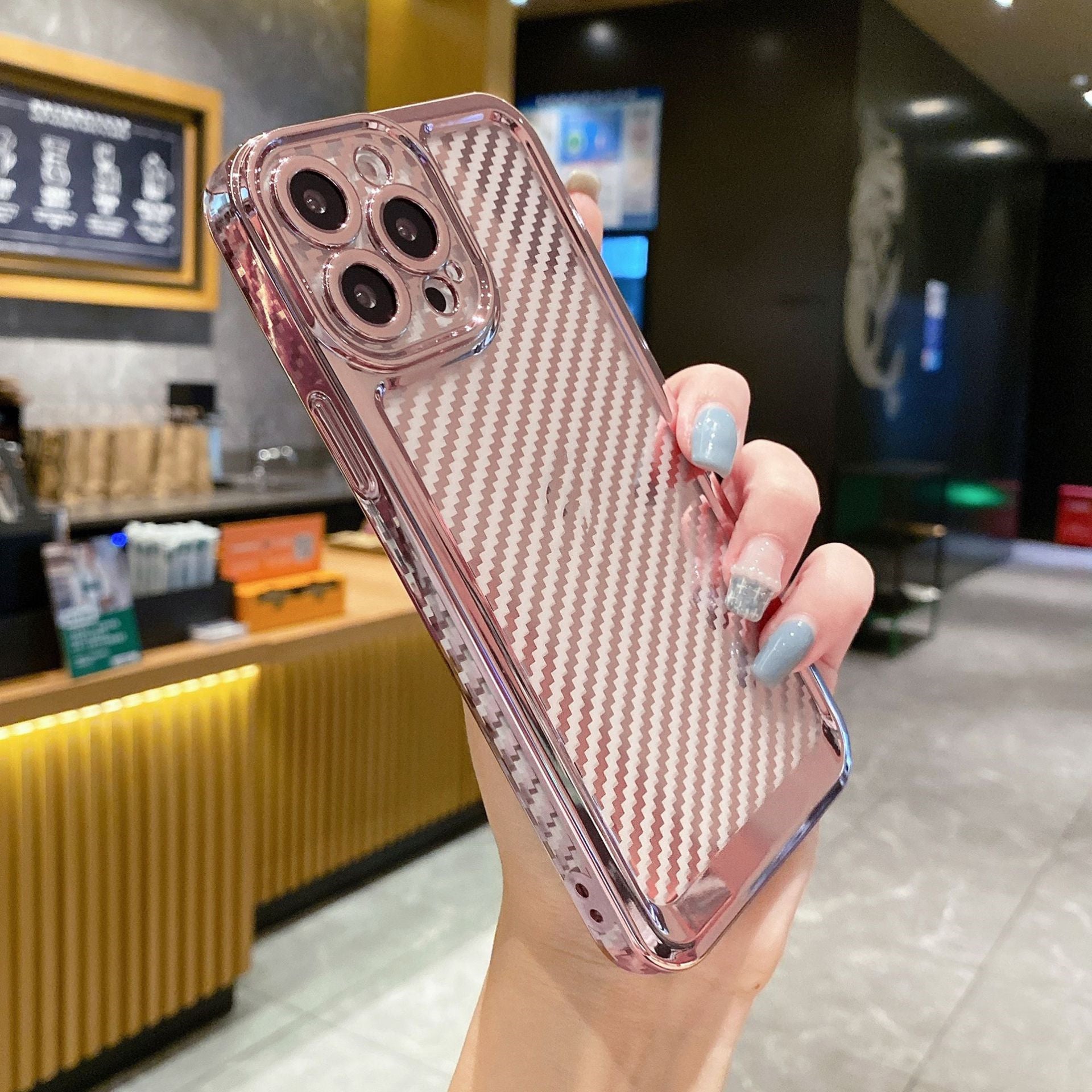 Convient pour IP 13PROMAX boîtier de téléphone électroplaqué boîtier en fibre de carbone