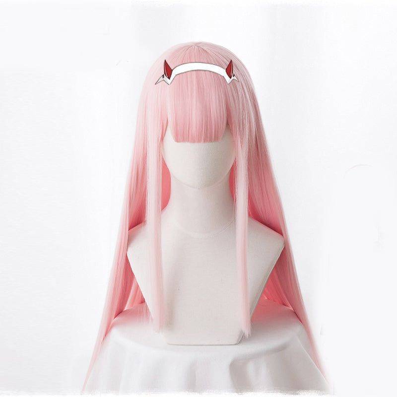 Perruque Cosplay simple couleur solide pour femmes