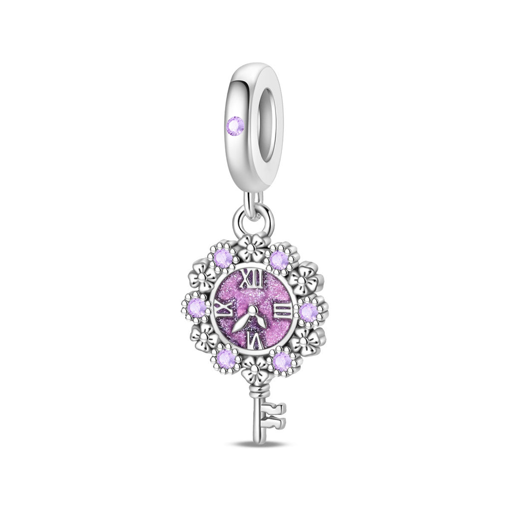 Accessoire pendentif à clé de verrouillage cardiaque rétro