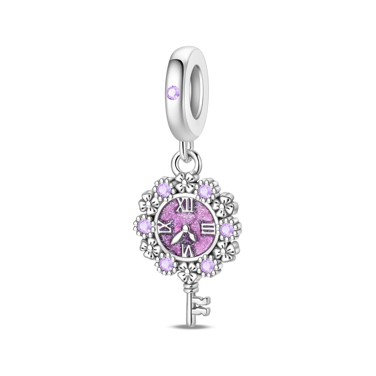 Accessoire pendentif à clé de verrouillage cardiaque rétro