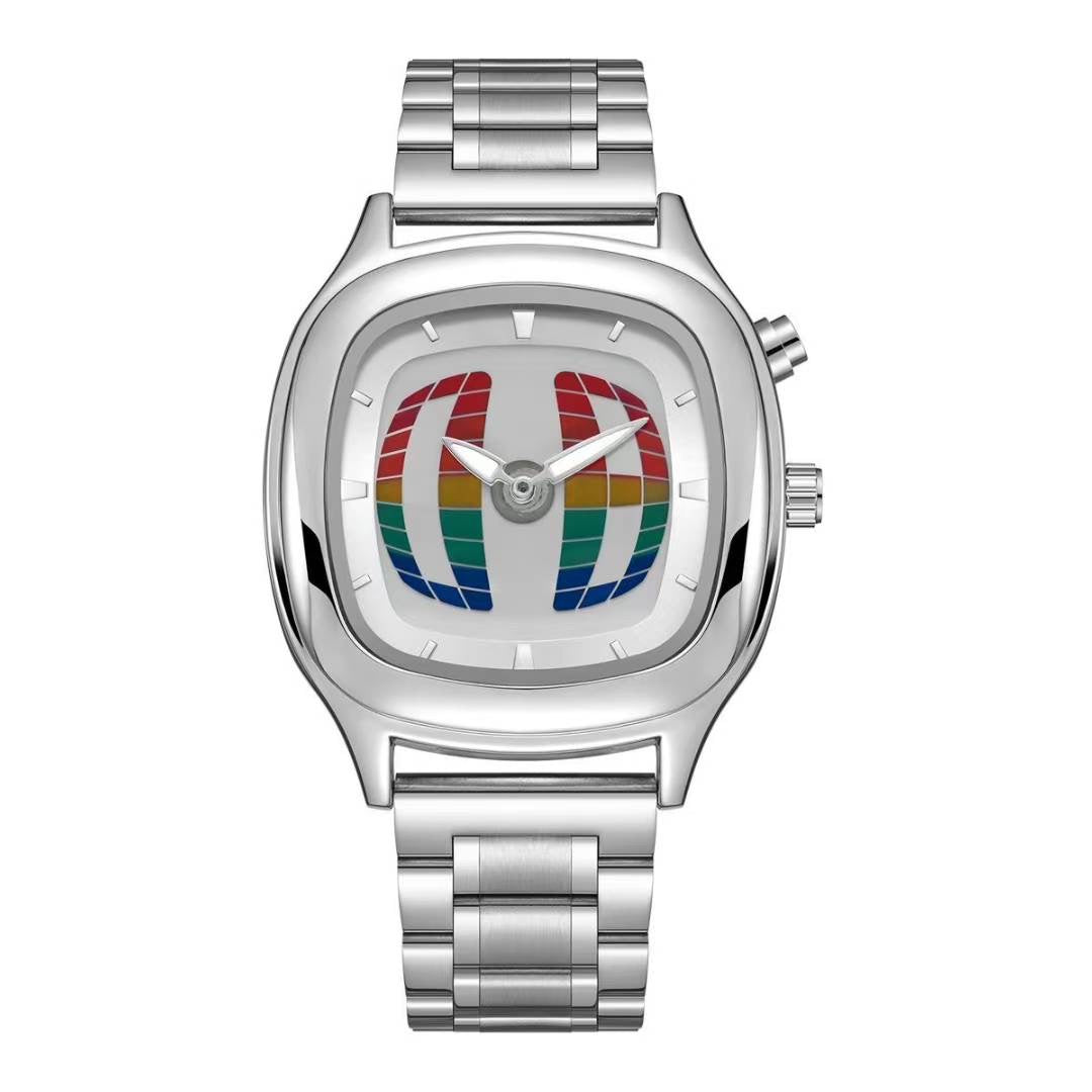 Montre dynamique numérique transformante en acier rétro imperméable