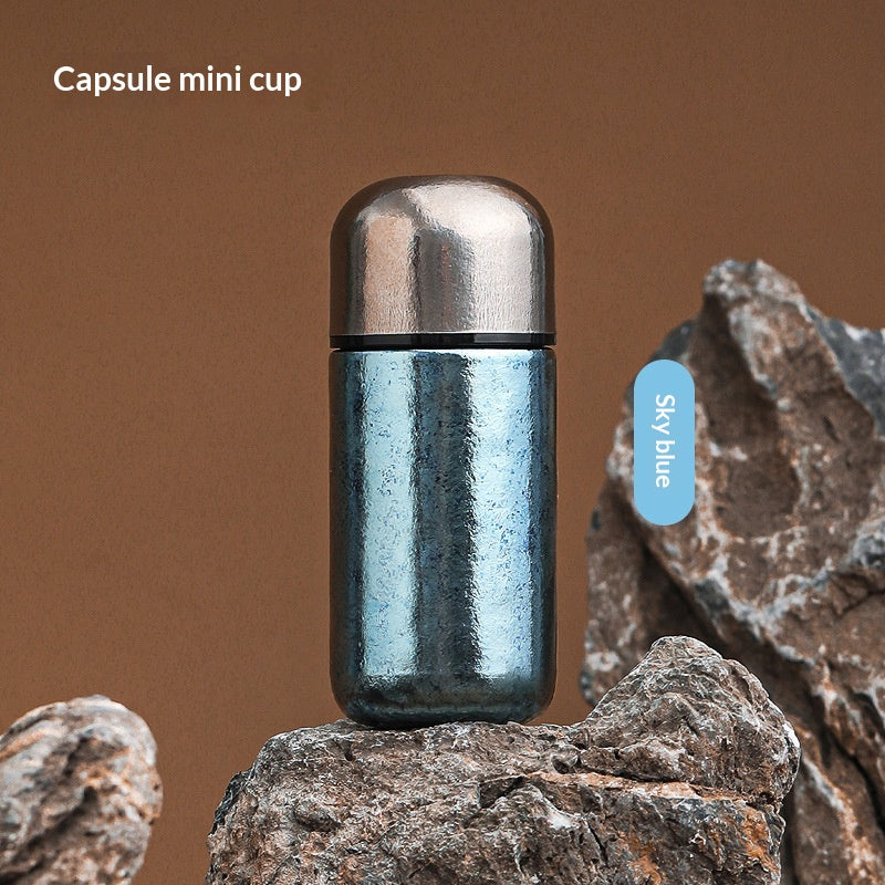 Luxur léger haut de gamme titane pur Taille de poche Mini Capsule bouteille d'eau