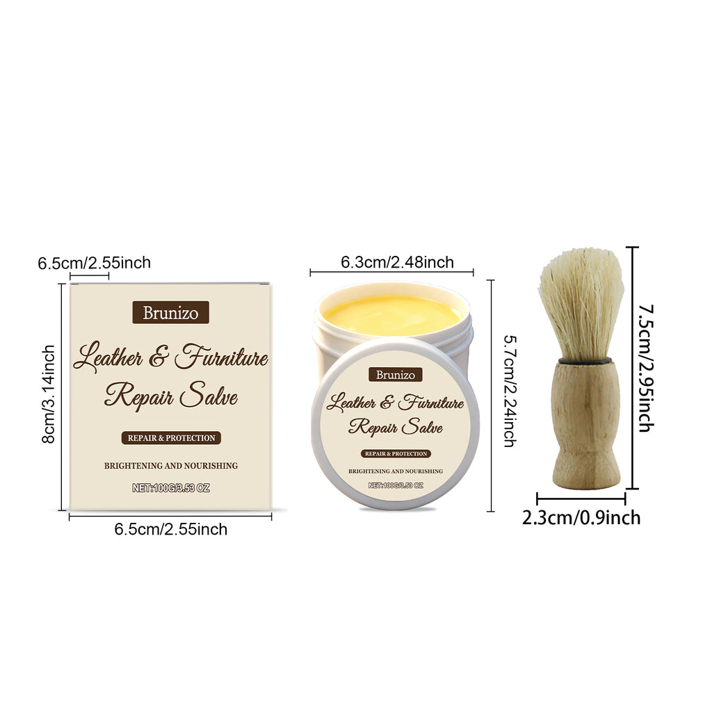 Crème de soins en cuir 1 00g-1 Brush-1box
