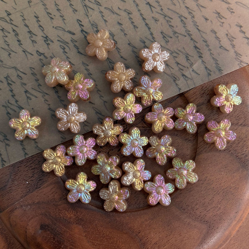 10mm couleur mixte perles de fleurs acryliques cinq-pieds