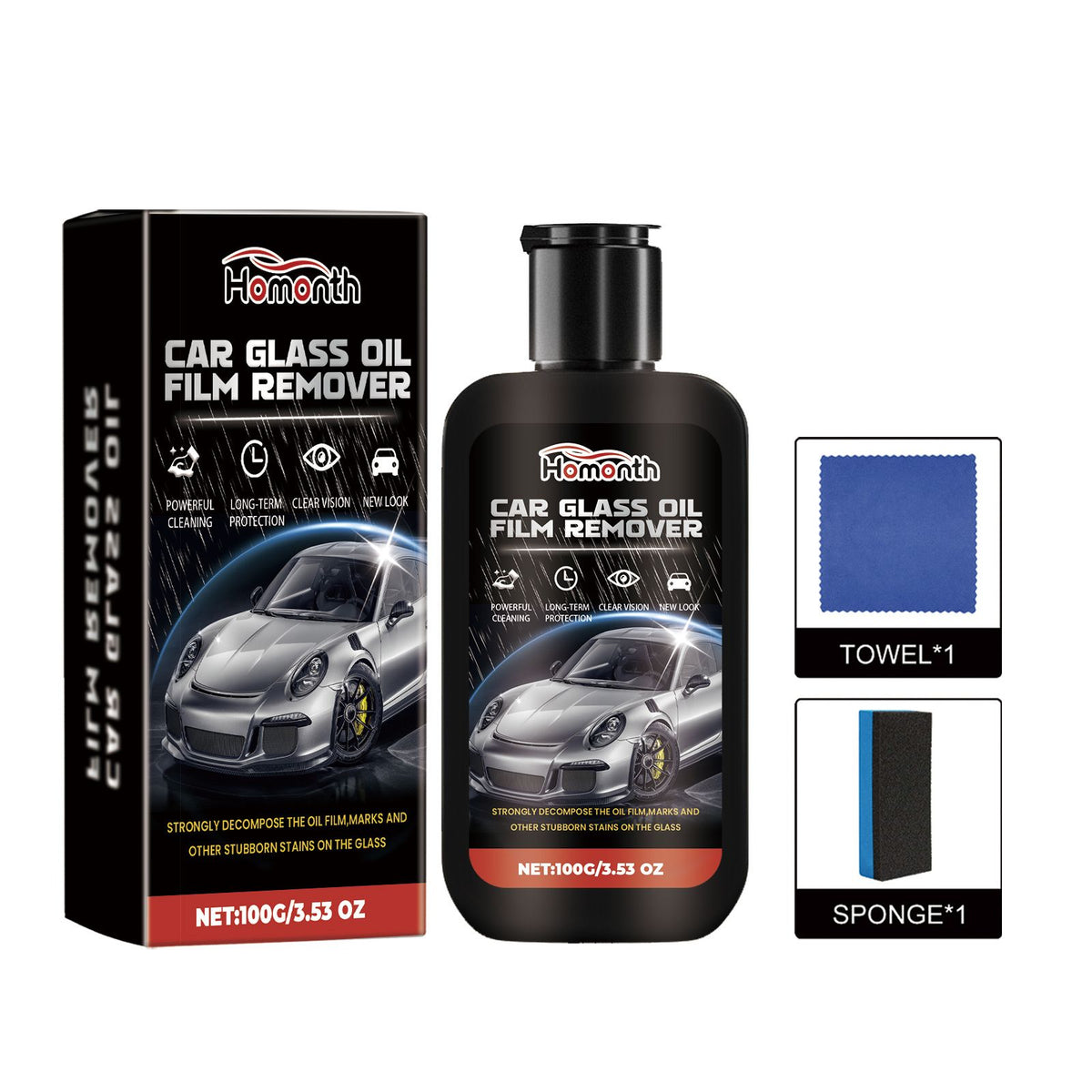 Kit d'enlèvement de film d'huile de verre automobile HOMONTH