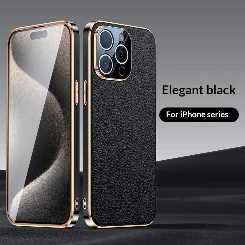 Étui de téléphone en cuir véritable haut de gamme Full Body Drop Proof Design