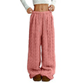 Pantalons en jacquard casual thermique en lace avant