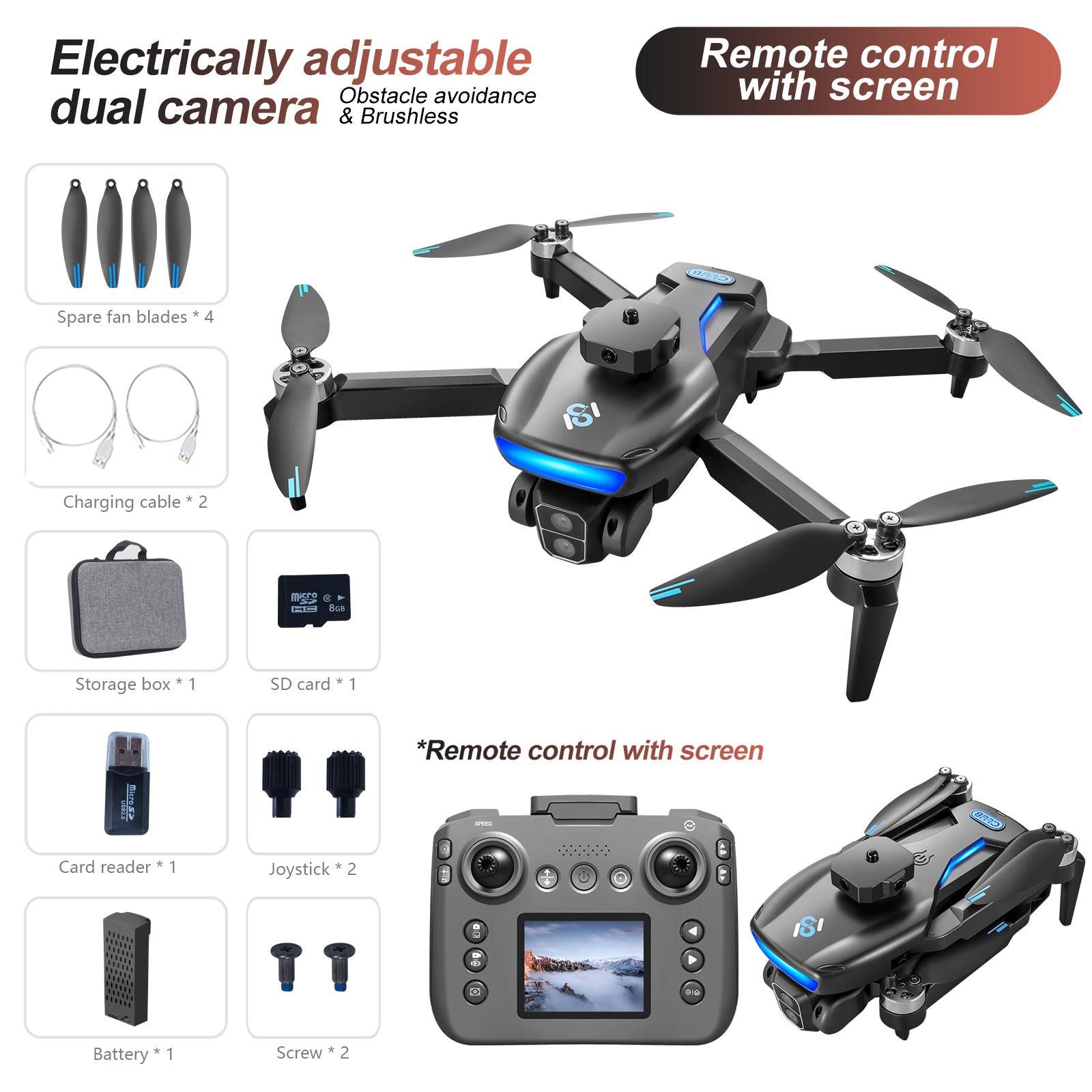 Drone S181 Drone Brushless One-Key Return Intelligent Obstacle Evitement Quadcopter Remote