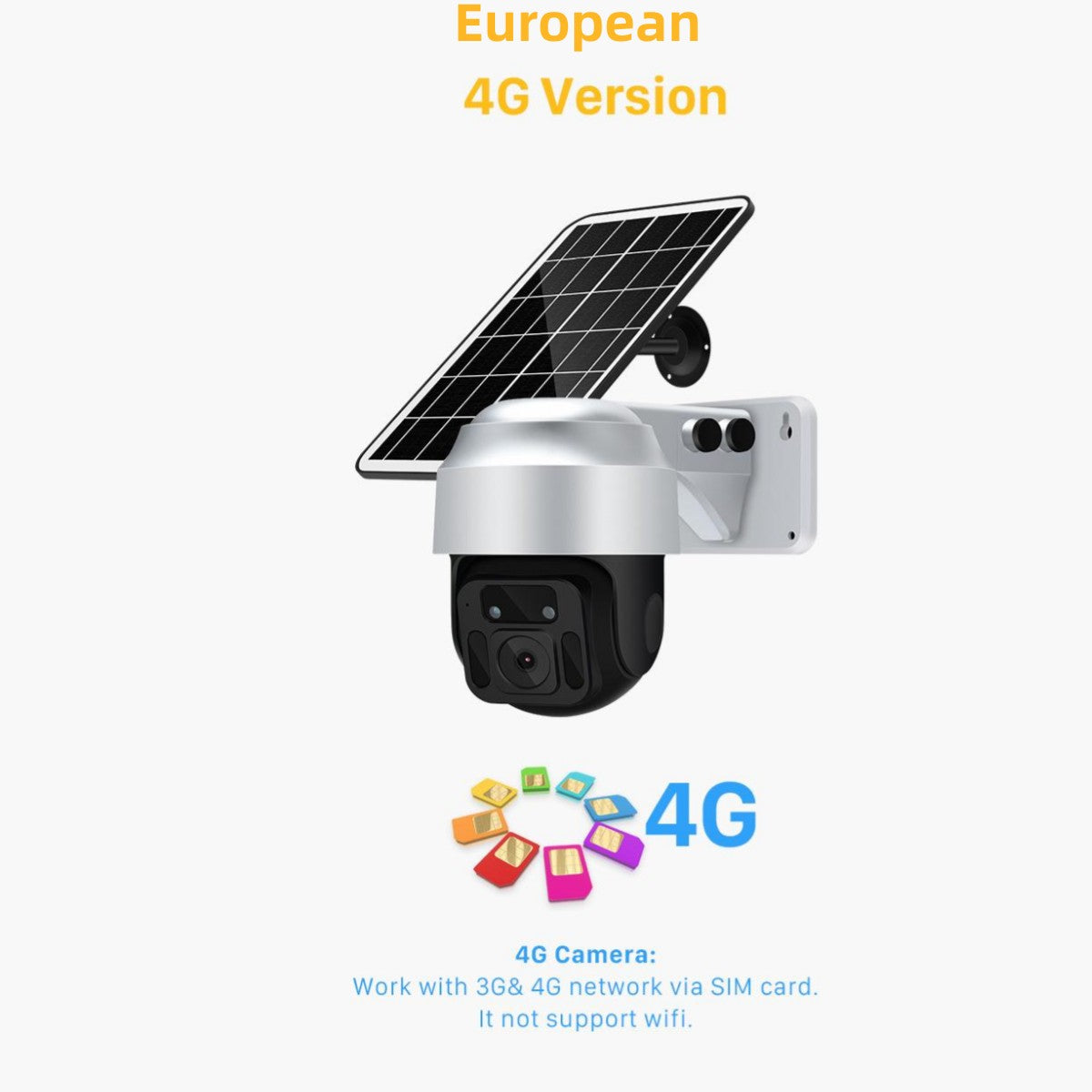 Caméra de surveillance WiFi sans fil à énergie solaire