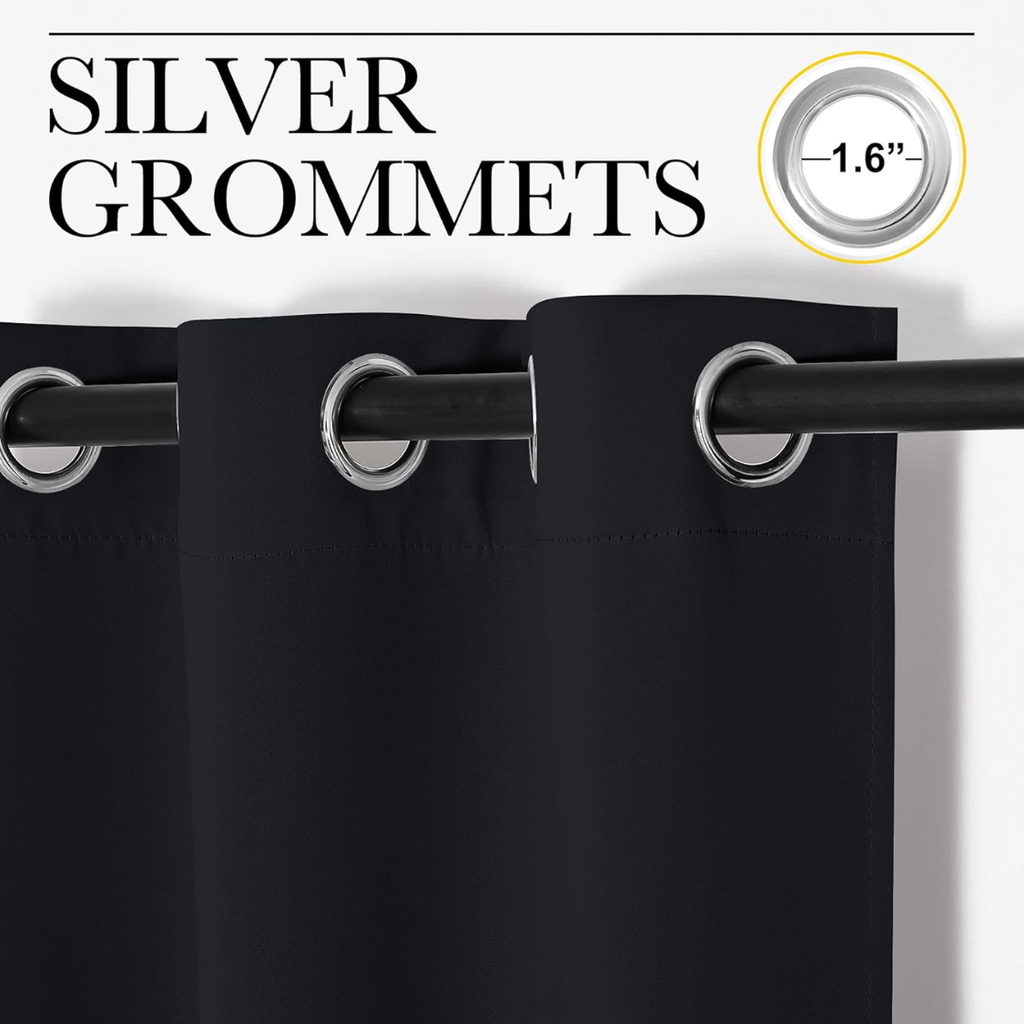 Halloween Solid Black Thermal Insulated Grommet Blackout