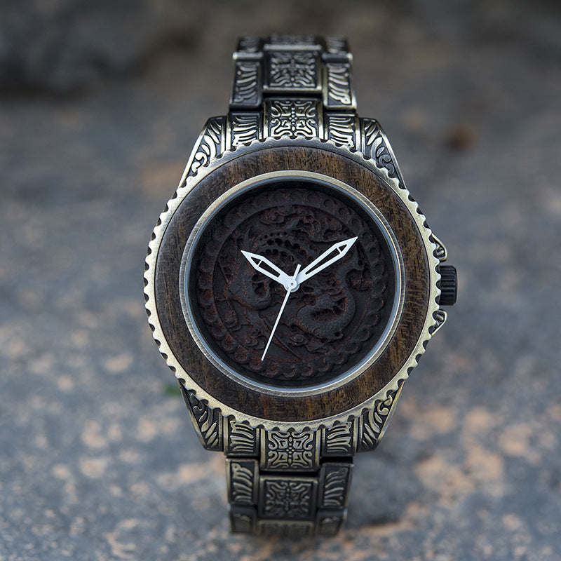 Décoration de quartz de montre en bois