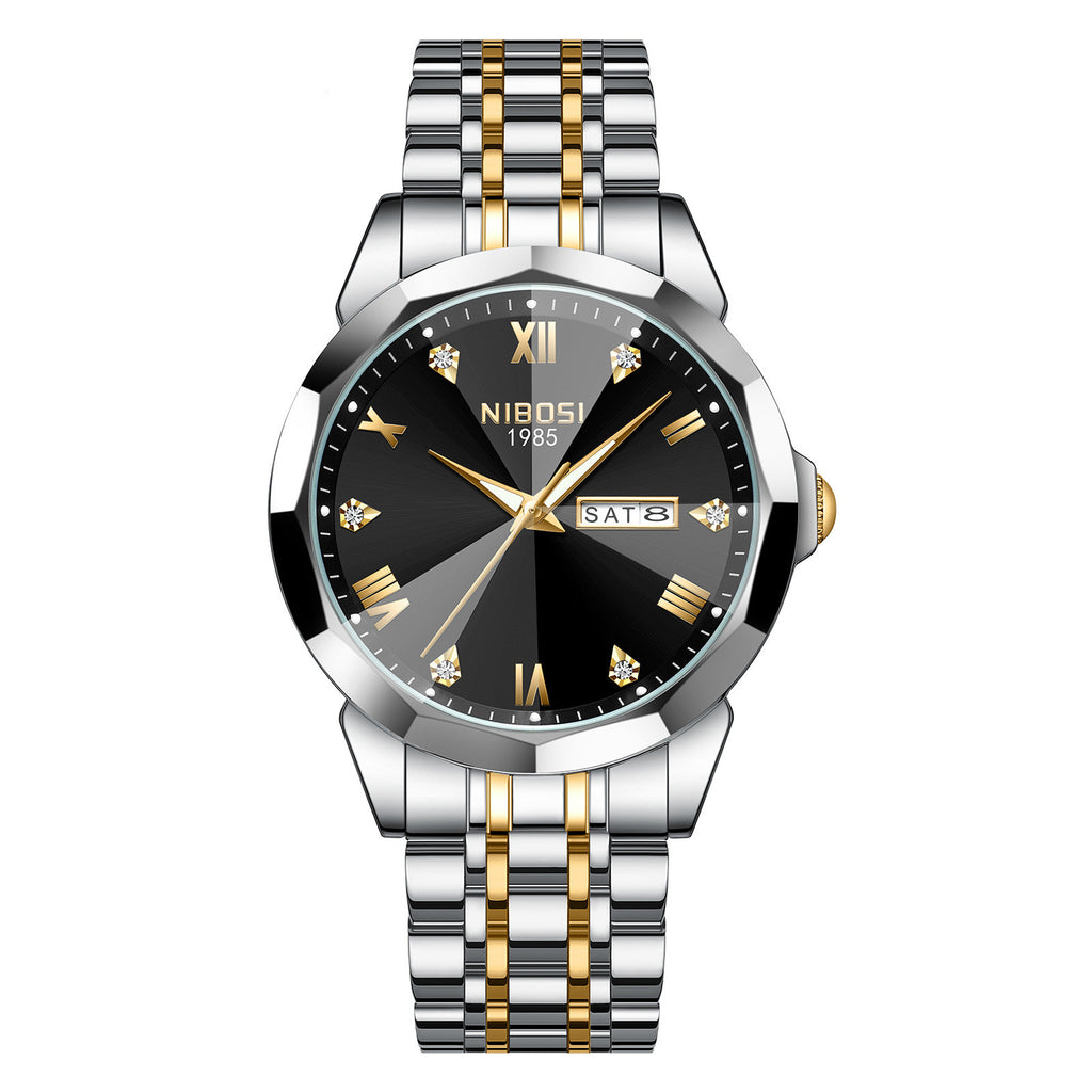 Montre bracelet en acier pour homme Quartz Lumineux étanche
